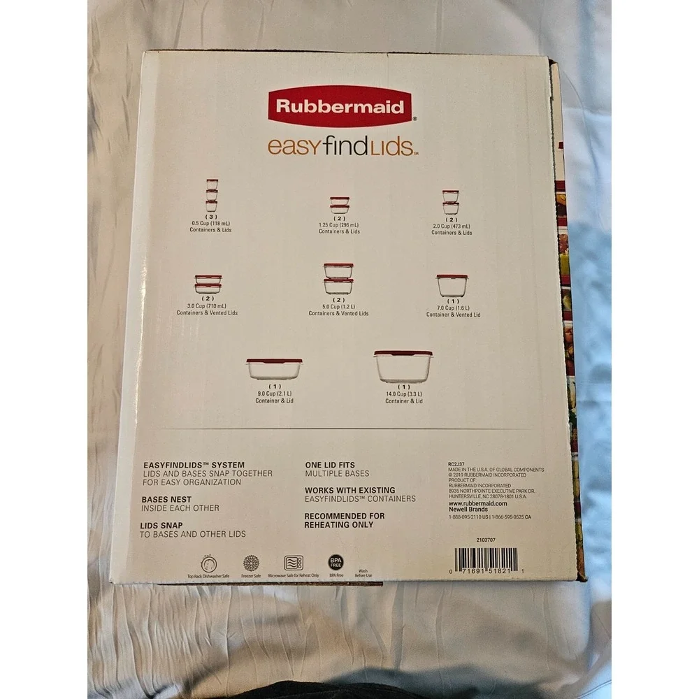 Rubbermaid Perfect Stackable 28 Pcs Set Vents BPA Space Saver Organize Meal Prep